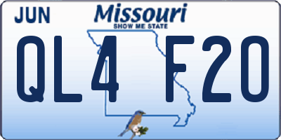 MO license plate QL4F2O