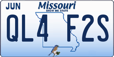 MO license plate QL4F2S