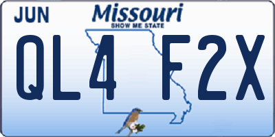 MO license plate QL4F2X