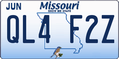 MO license plate QL4F2Z