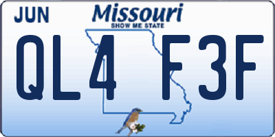 MO license plate QL4F3F