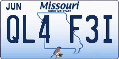 MO license plate QL4F3I