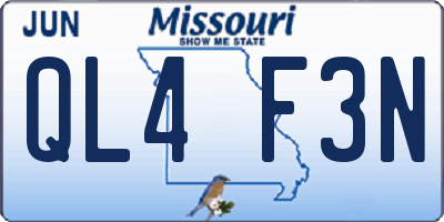 MO license plate QL4F3N