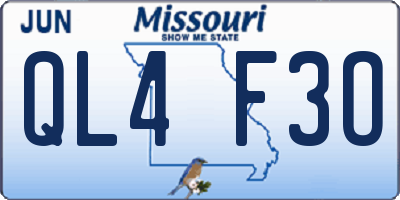 MO license plate QL4F3O
