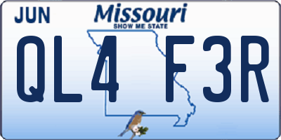 MO license plate QL4F3R