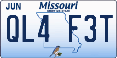 MO license plate QL4F3T