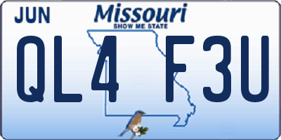 MO license plate QL4F3U