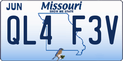MO license plate QL4F3V
