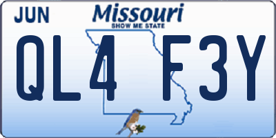 MO license plate QL4F3Y