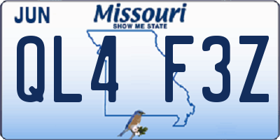 MO license plate QL4F3Z