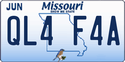 MO license plate QL4F4A