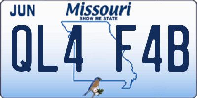 MO license plate QL4F4B