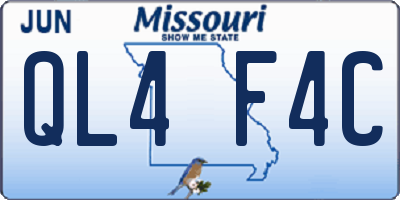 MO license plate QL4F4C