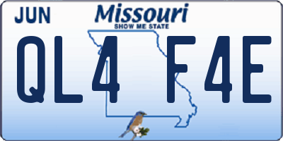 MO license plate QL4F4E
