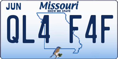 MO license plate QL4F4F