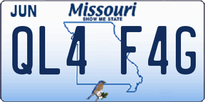 MO license plate QL4F4G