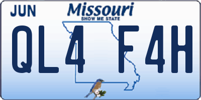 MO license plate QL4F4H