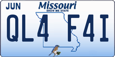 MO license plate QL4F4I