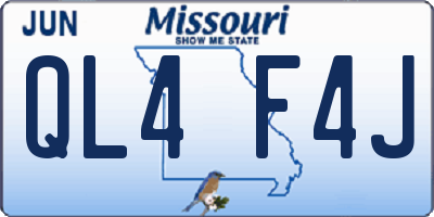 MO license plate QL4F4J