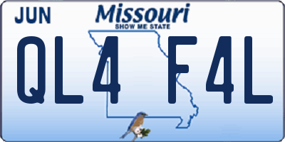 MO license plate QL4F4L