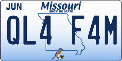 MO license plate QL4F4M