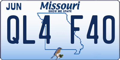 MO license plate QL4F4O