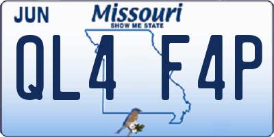 MO license plate QL4F4P