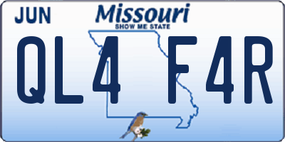 MO license plate QL4F4R