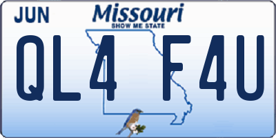 MO license plate QL4F4U