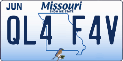 MO license plate QL4F4V