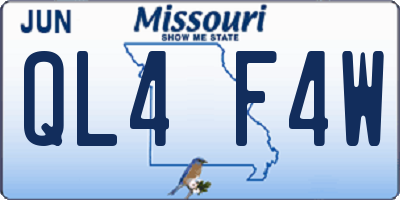 MO license plate QL4F4W