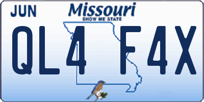 MO license plate QL4F4X