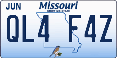 MO license plate QL4F4Z