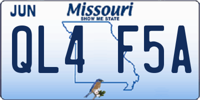 MO license plate QL4F5A