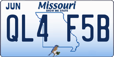 MO license plate QL4F5B