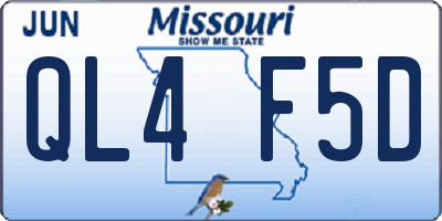 MO license plate QL4F5D
