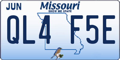 MO license plate QL4F5E