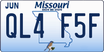 MO license plate QL4F5F