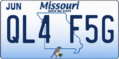 MO license plate QL4F5G