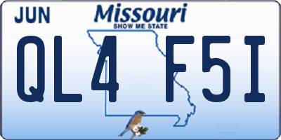 MO license plate QL4F5I