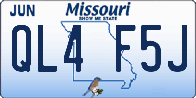 MO license plate QL4F5J