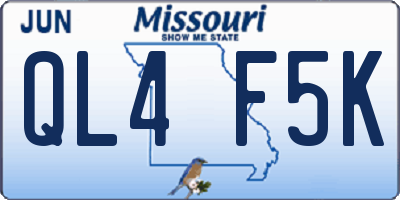 MO license plate QL4F5K