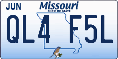 MO license plate QL4F5L