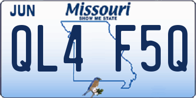 MO license plate QL4F5Q