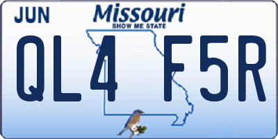 MO license plate QL4F5R