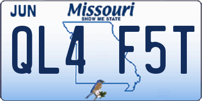 MO license plate QL4F5T