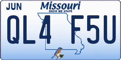 MO license plate QL4F5U