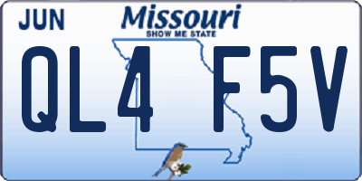 MO license plate QL4F5V