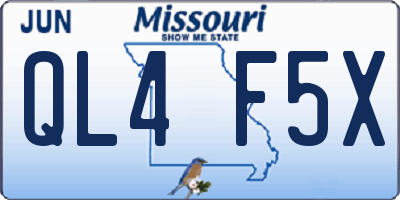 MO license plate QL4F5X