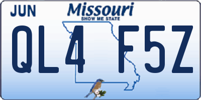 MO license plate QL4F5Z